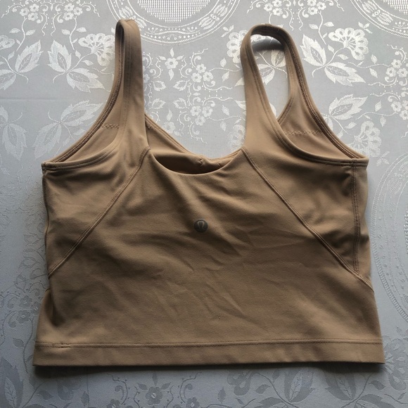 Lululemon Athletica Align Cropped Tan Tank-Top Women’s Size 4 Elastic V-Neck - Picture 11 of 16
